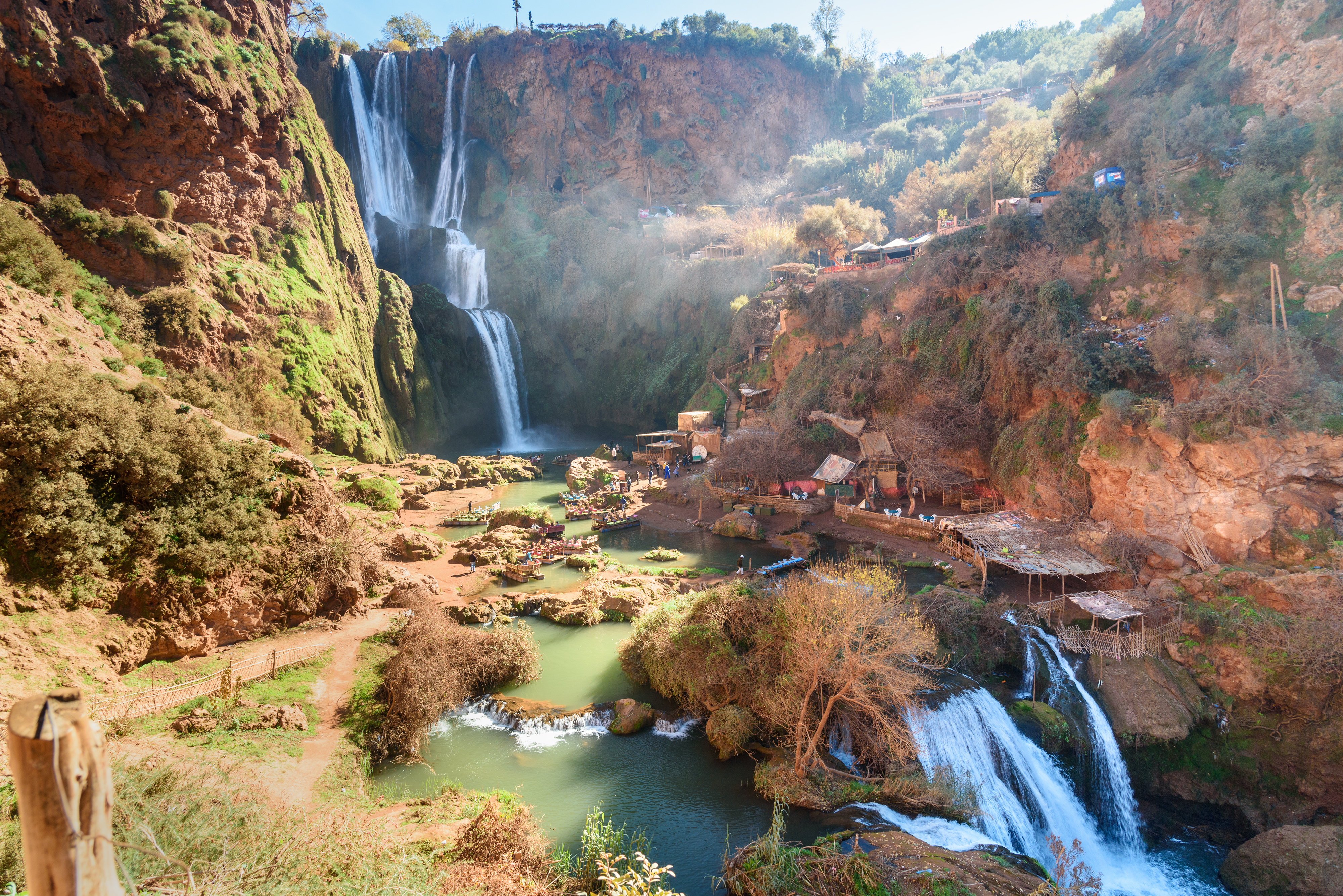 Ouzoud Waterfalls in the Atlas Mountains near Azilal, a popular family day trip from Marrakech