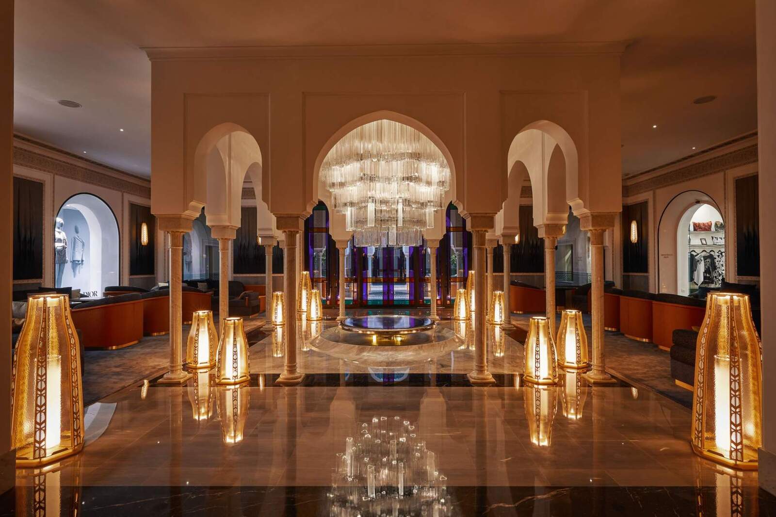 Elegant destination wedding reception setup in Morocco arranged by Gateway2Morocco