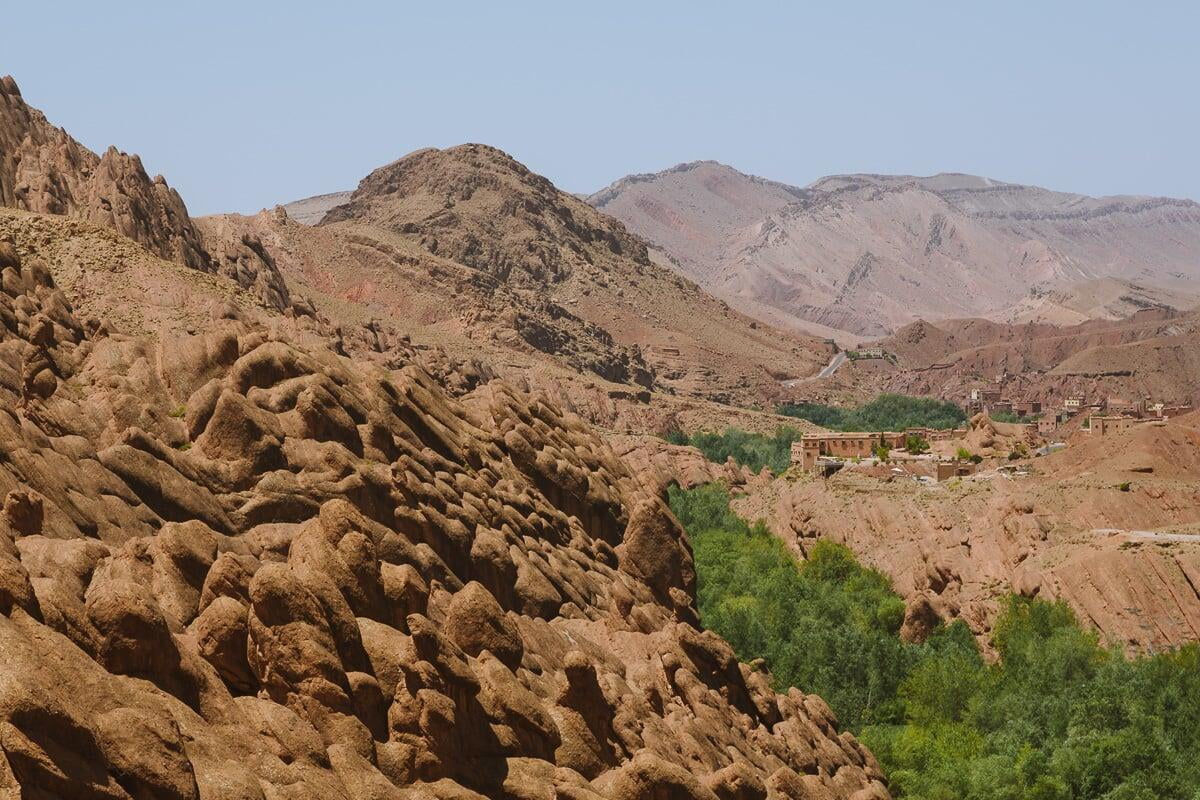 Dades Gorge towering canyon walls near Tinghir, Morocco