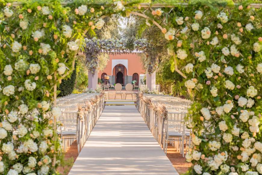 Moroccan destination wedding reception logistics and decor