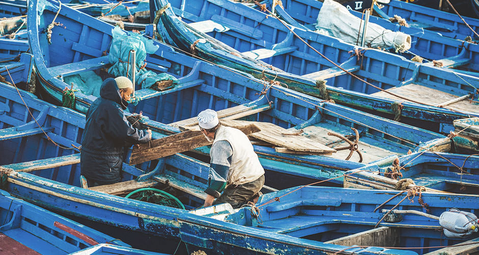 Medina of Essaouira on Morocco's Atlantic coast, a relaxed beach town popular with families needing a slower day